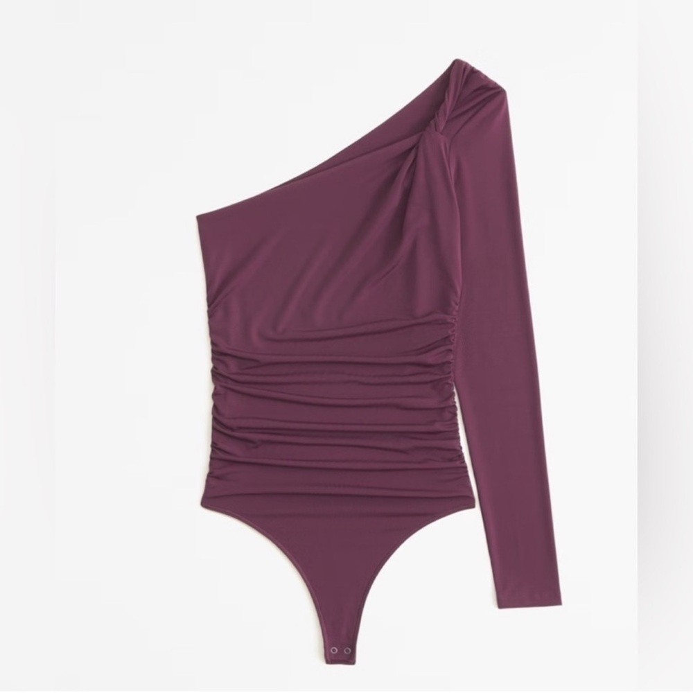 Abercrombie & Fitch One-Shoulder Bodysuit in Purple